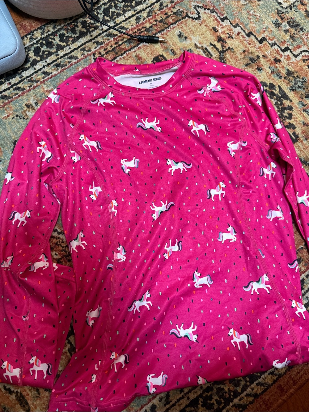 Lands' End Hot Pink Unicorn Long-Sleeve long underwear